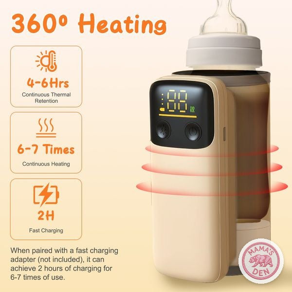 Portable bottle warmer with night light