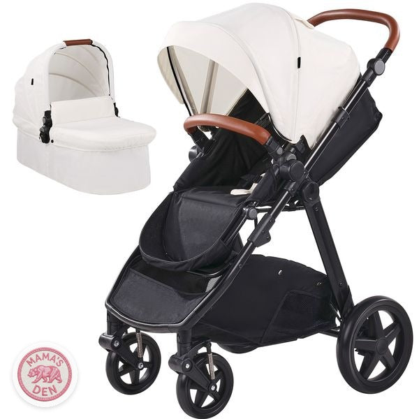 2-in-1 travel system stroller with bassinet, white