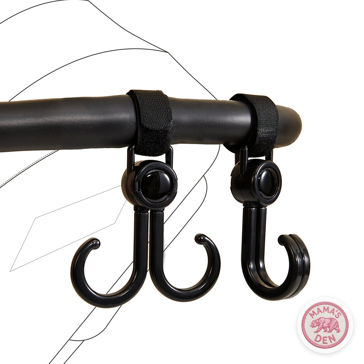 Mama's Den Stroller Hooks – Set of 2