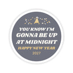New Year's 'Up at Midnight' Bear Sticker