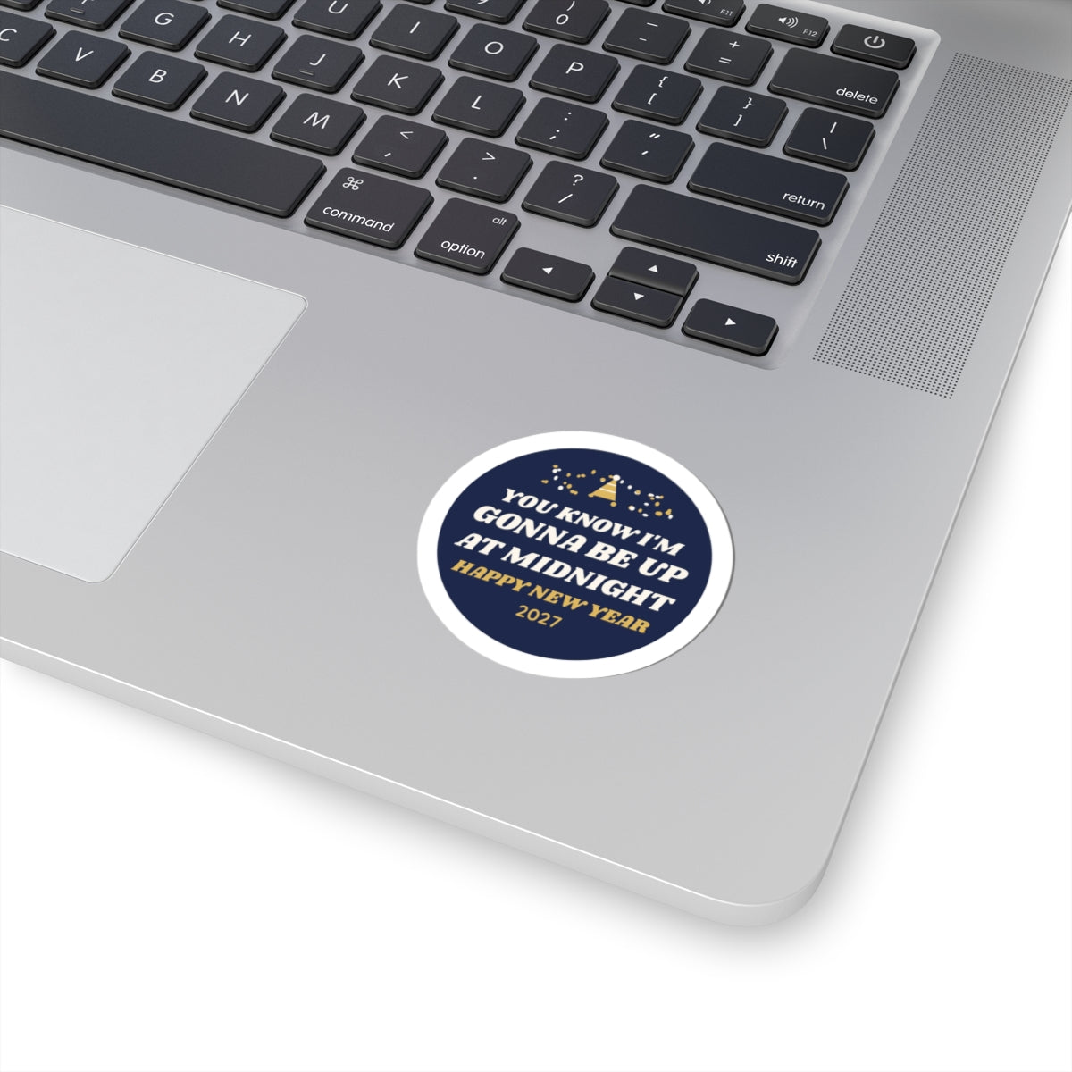 New Year's 'Up at Midnight' Bear Sticker