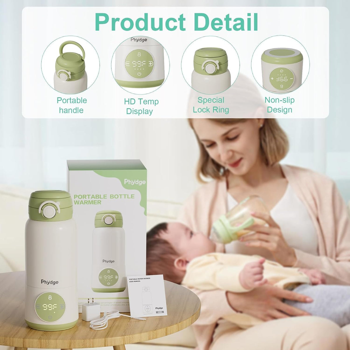 Portable Bottle Warmer for Travel, on the Go for Formula, Breastmilk
