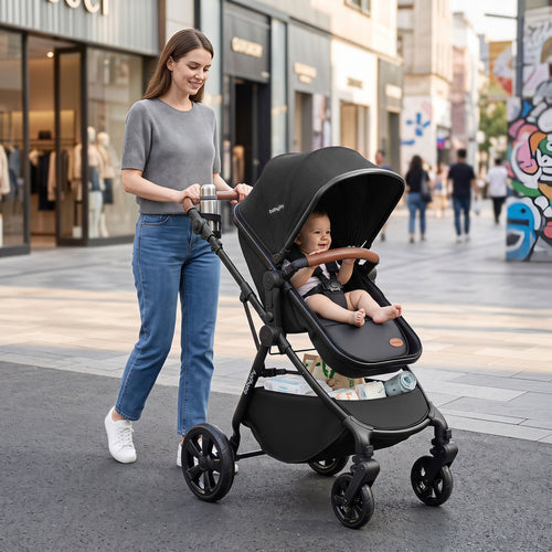 Mom strolling with the Bearmobile Voyager