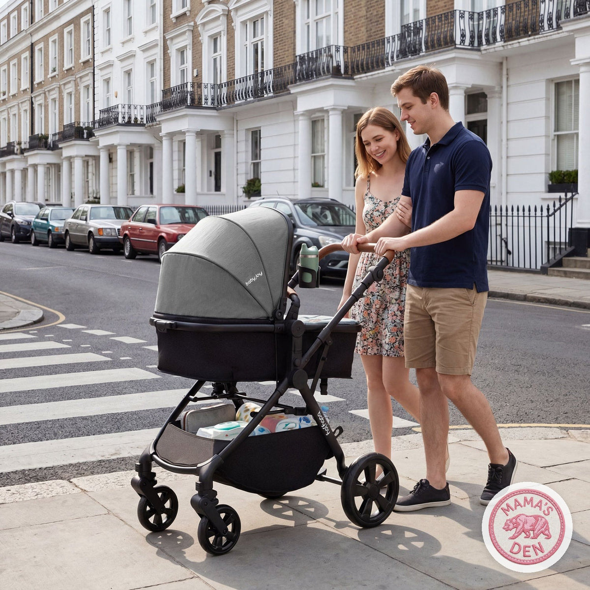 Family walking with the Bearmobile Voyager