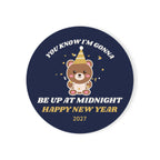 New Year's 'Up at Midnight' Bear Coaster