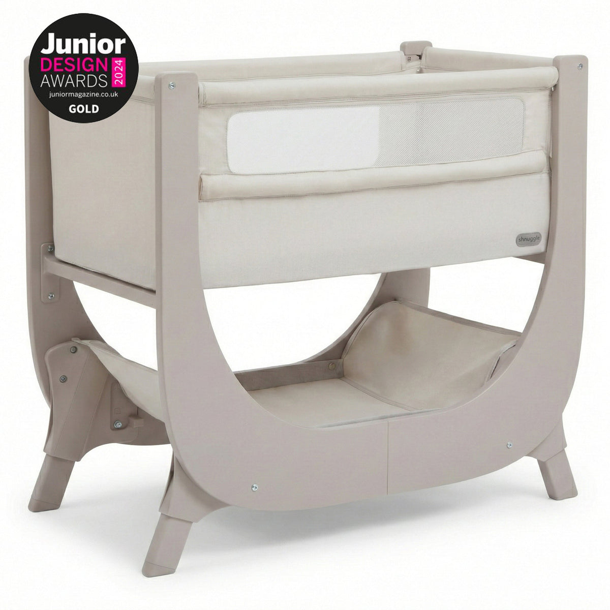 Mama's Den Shnuggle Air Lite Bedside Bassinet | Infant Crib | Height Adjustable Baby Bed with Mattress