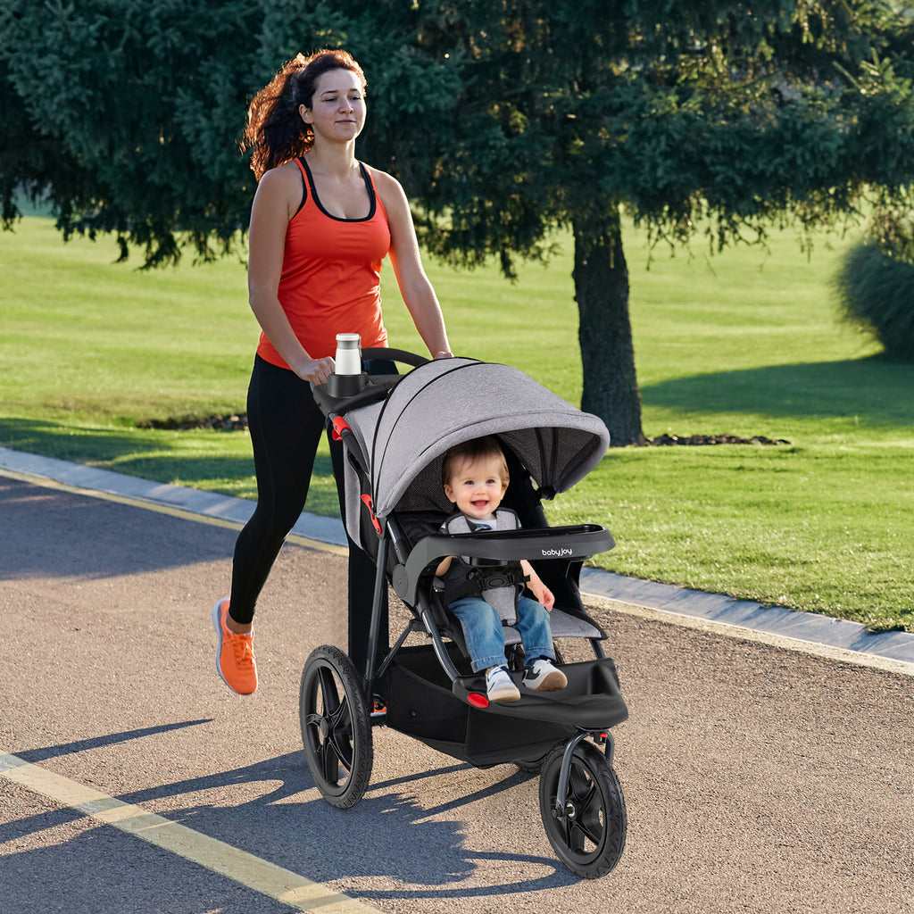Mom jogging with the Bearmobile Jogger