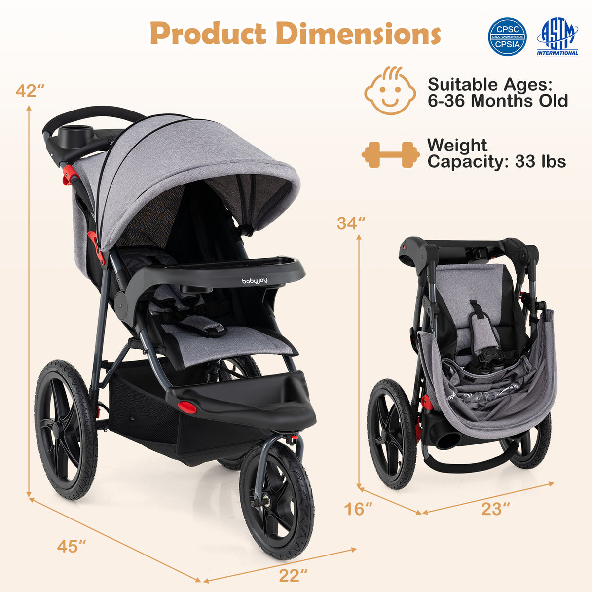 Bearmobile Jogger dimensions
