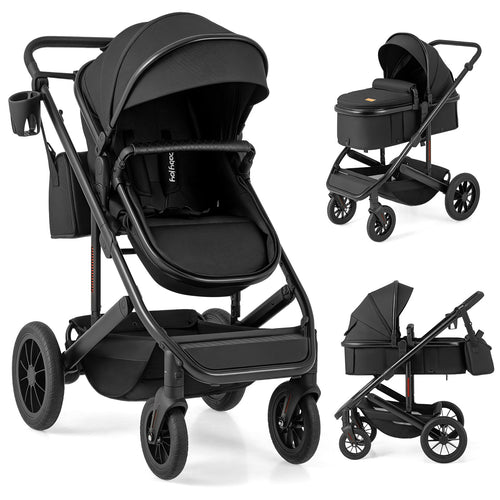 Bearmobile Cradle stroller in black with bassinet modes
