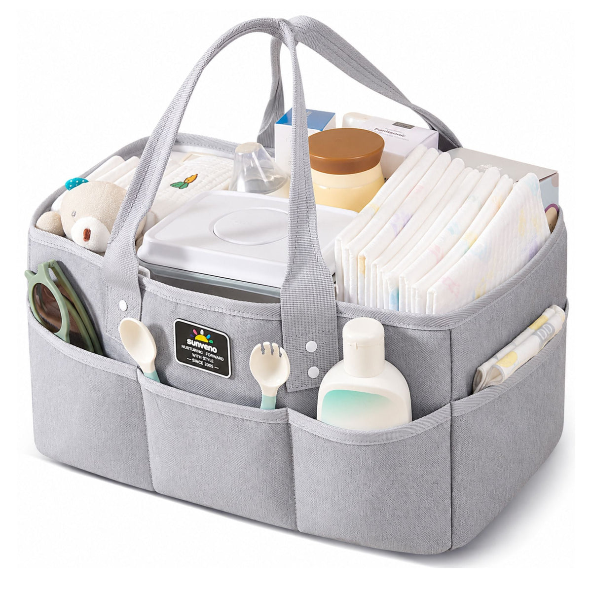 Gray diaper caddy organizer