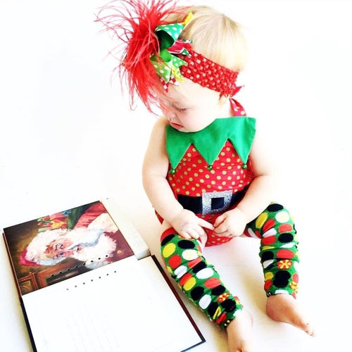 Mama's Den Santa's Little Helper Halter Romper