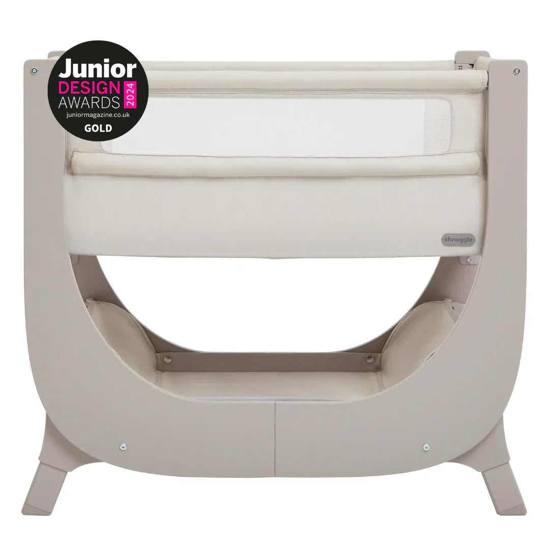 Mama's Den Shnuggle Air Lite Bedside Bassinet | Infant Crib | Height Adjustable Baby Bed with Mattress