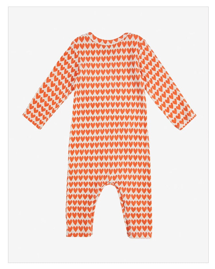 Heart print romper colors