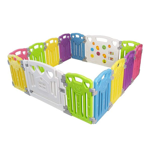 14-panel colorful baby playpen