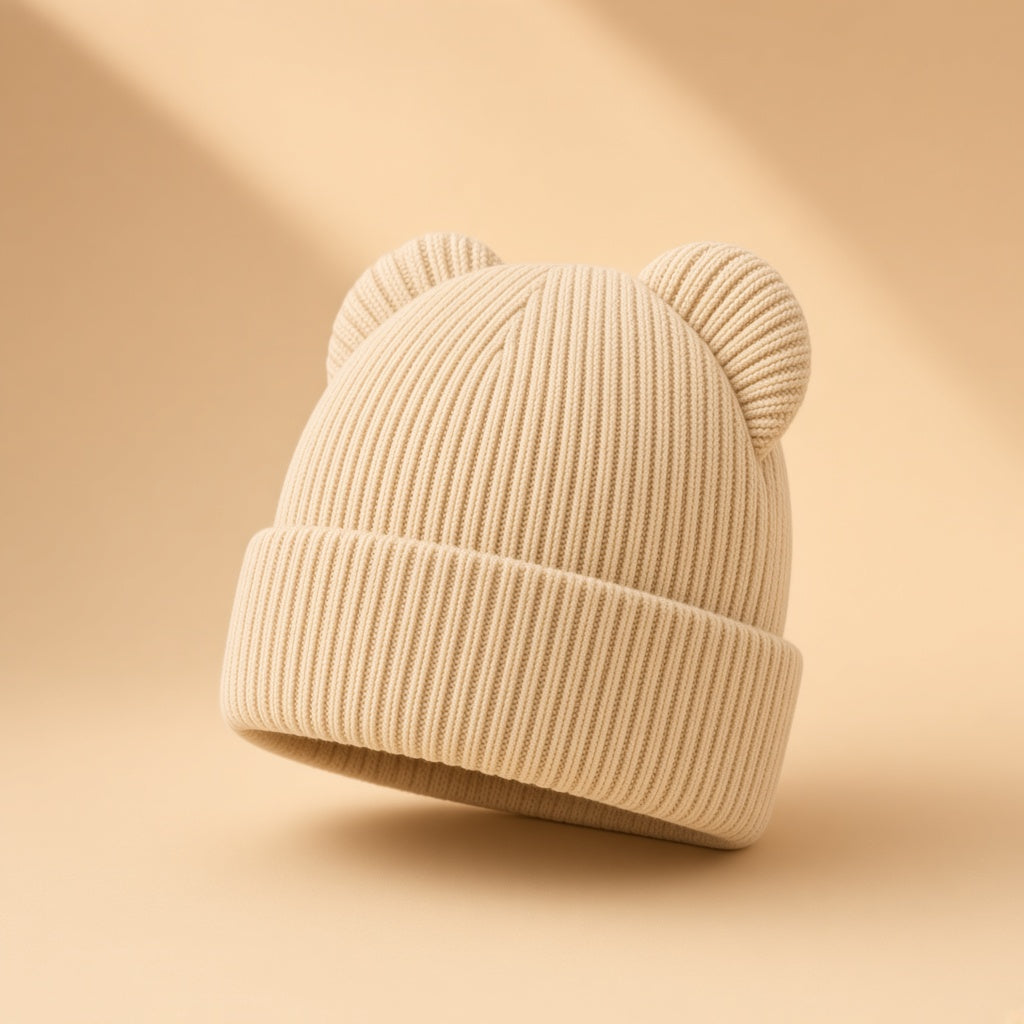 Cream boutique photo — Little Ears Bear Beanie view 2
