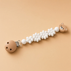 Bloom Bear Paci Clip - White