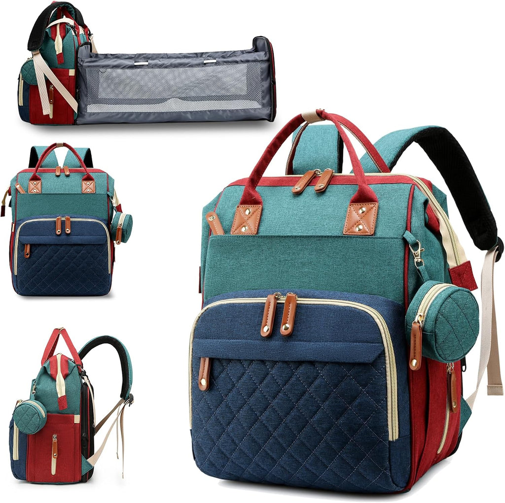 Diaper Bag with Changing Station, Baby Backpack with Foldable Changing Pad