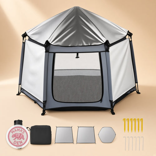 Cream boutique photo — Bear Cave Pop-Up Playpen with Canopy (1)