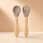 First Bites Bear Spoon & Fork - smoke