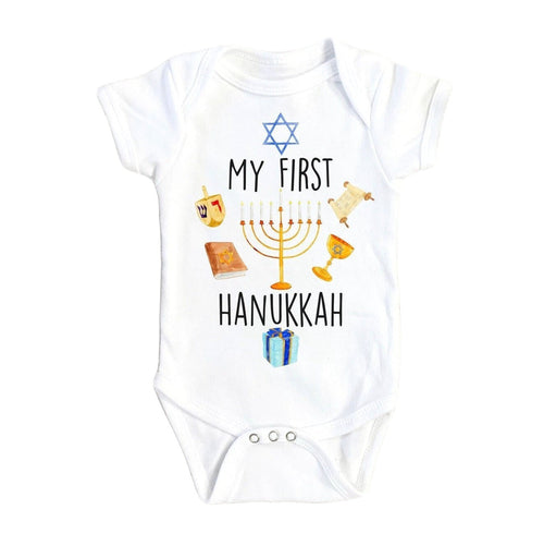 Mama's Den Baby's First Hanukkah Bodysuit