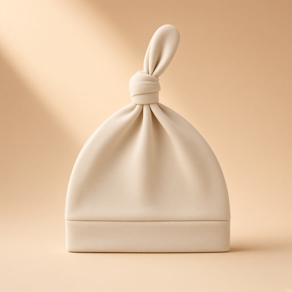 Cream boutique photo — Newborn Cub Knot Beanie