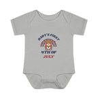 4th of July retro bear bodysuit - Heather - front