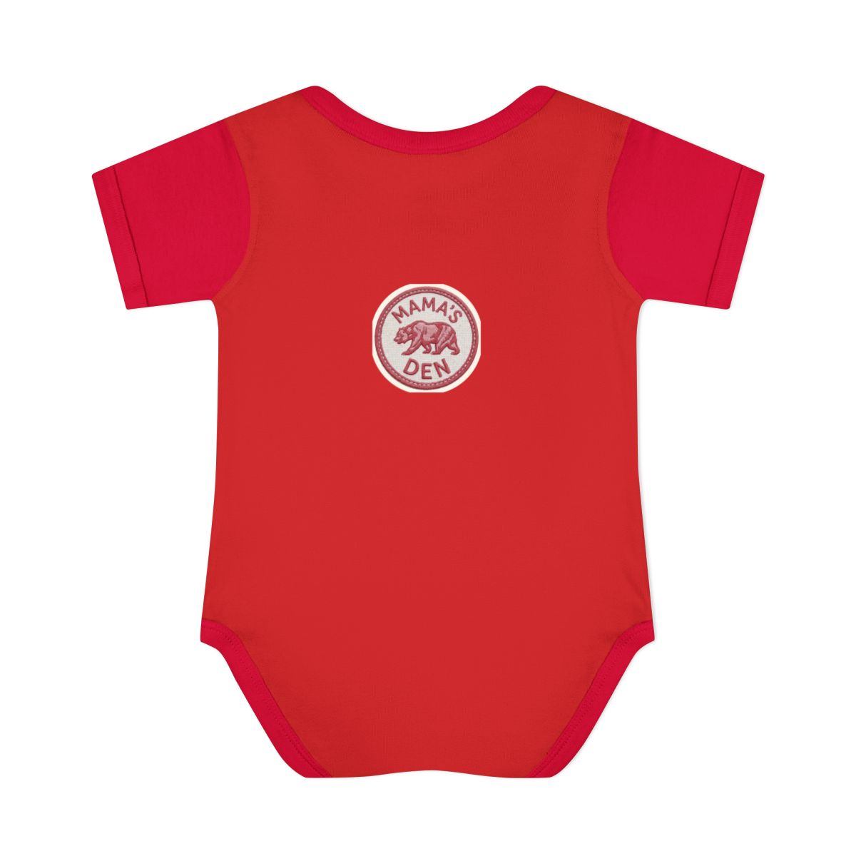 Christmas retro bear bodysuit - Red - back