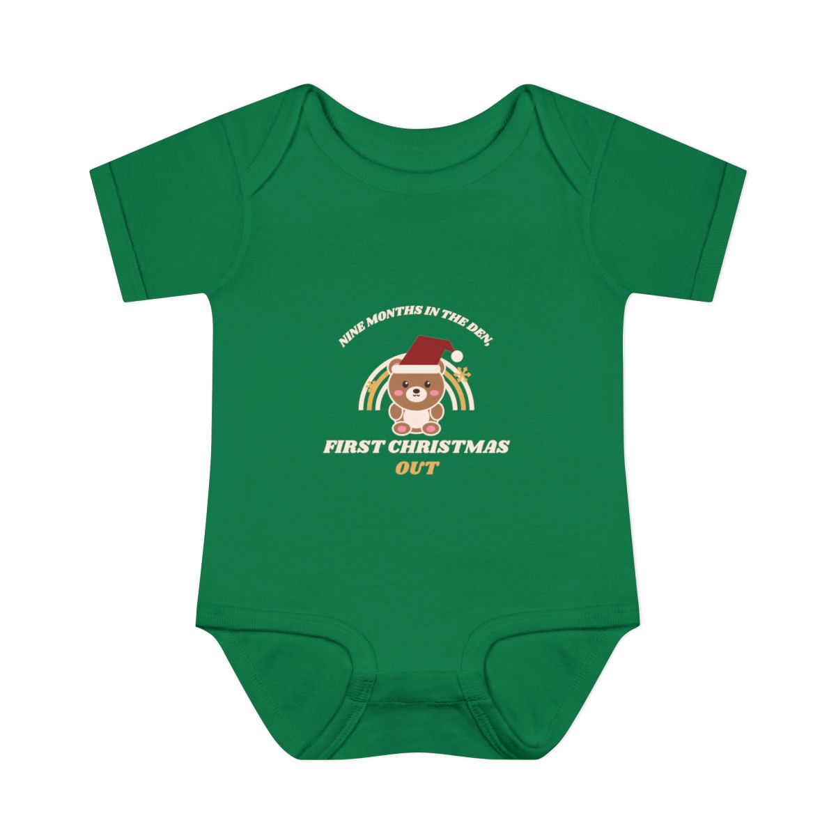 Christmas retro bear bodysuit - Kelly - front