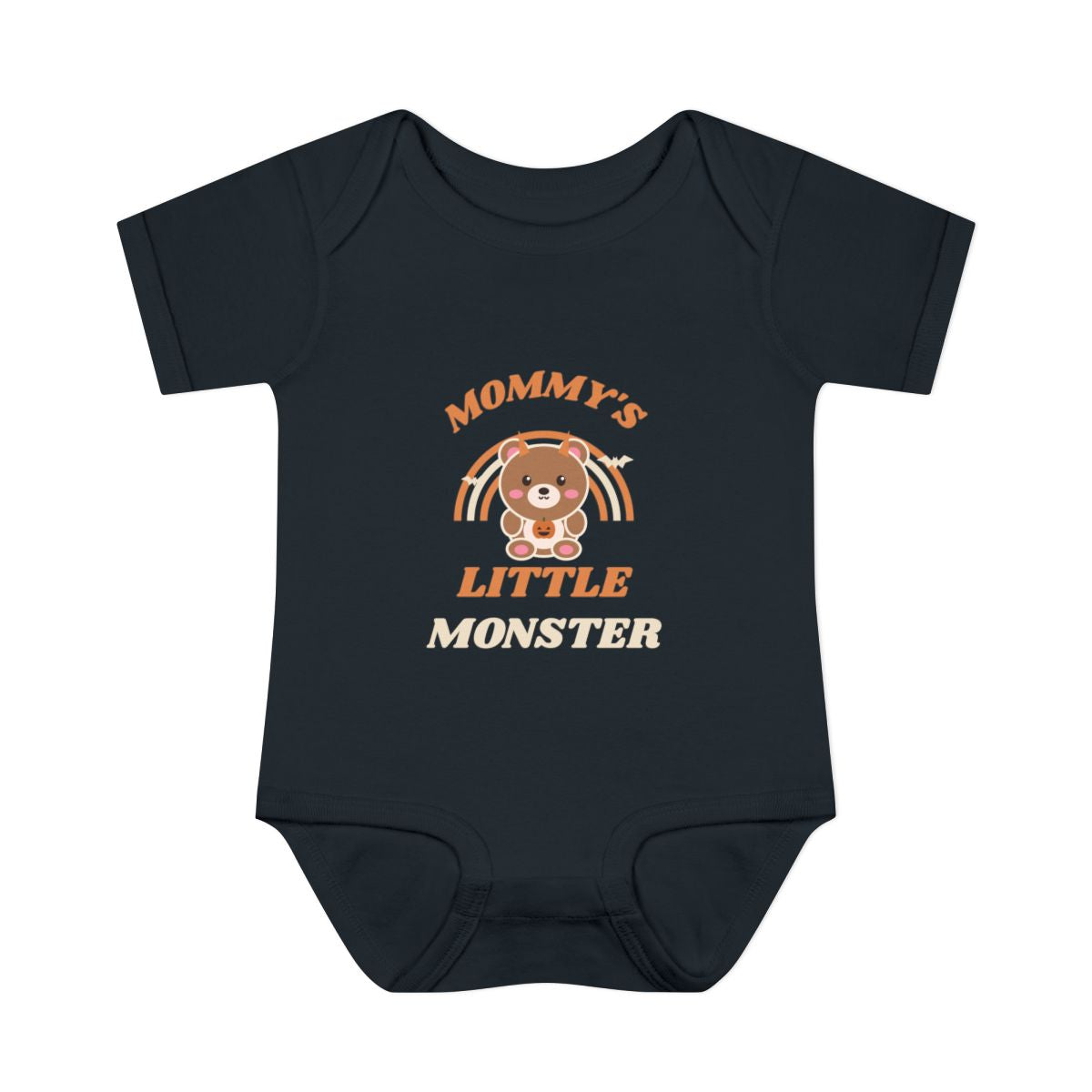 Halloween retro bear bodysuit - Black - front