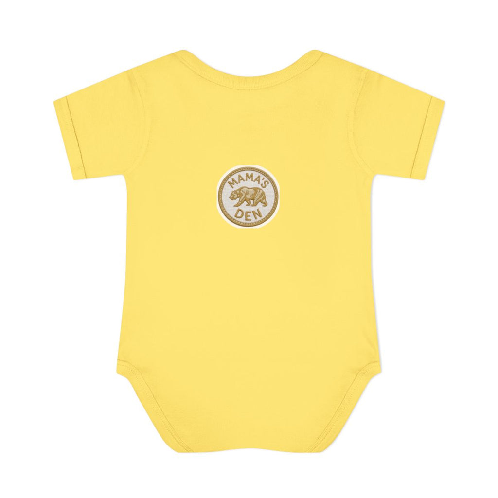 New Year's retro bear bodysuit - Butter - back