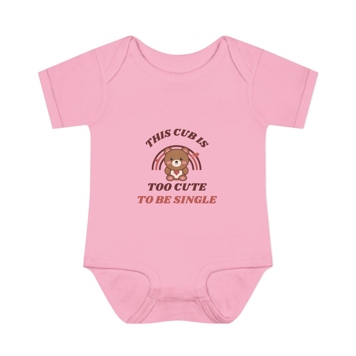 Valentine's Day retro bear bodysuit - Pink - front