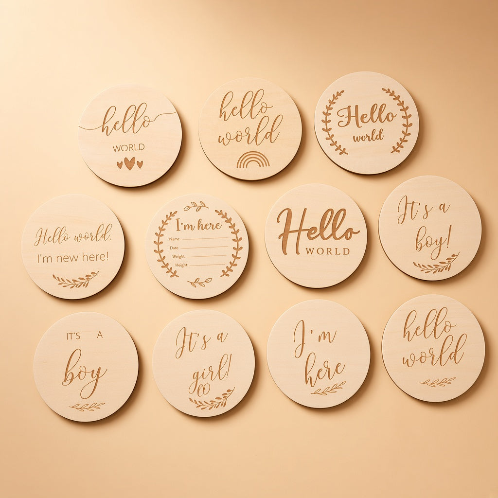 Cream boutique photo — Growing Cub Milestone Discs