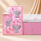 Cream boutique photo — Hibernate Pink Elephant Crib Bedding Set (2)