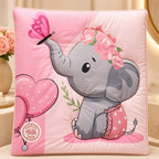 Cream boutique photo — Hibernate Pink Elephant Crib Bedding Set (6)