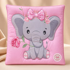 Cream boutique photo — Hibernate Pink Elephant Crib Bedding Set (7)