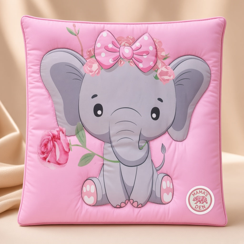 Cream boutique photo — Hibernate Pink Elephant Crib Bedding Set (7)
