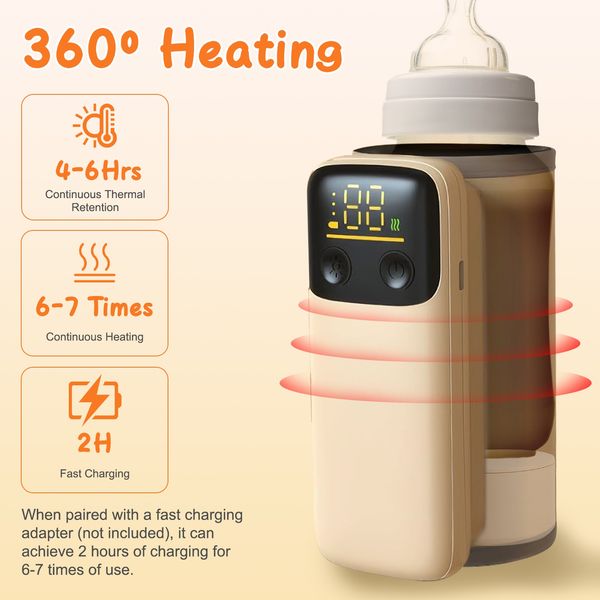 Portable bottle warmer with night light