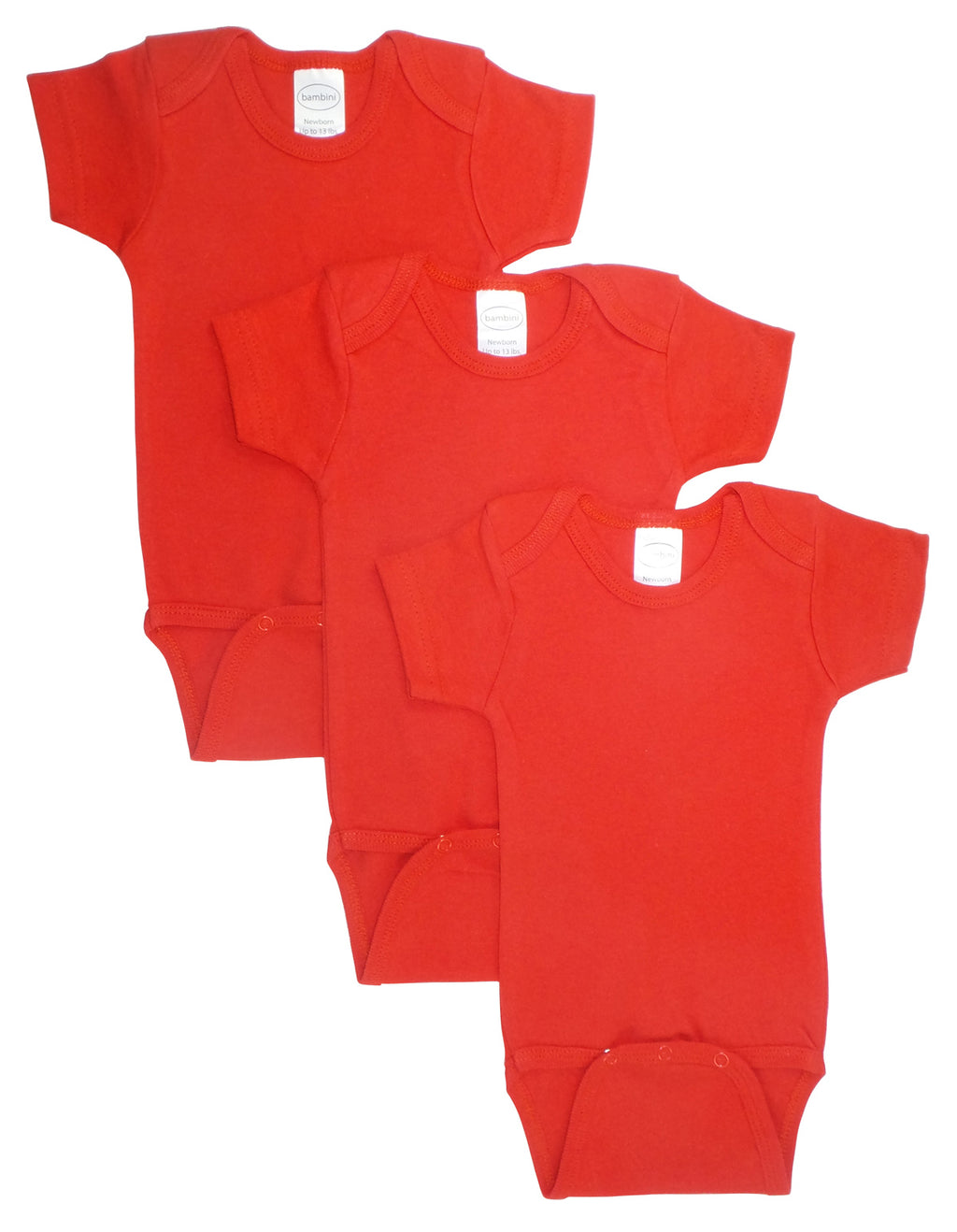 Pack of 3 red baby bodysuits