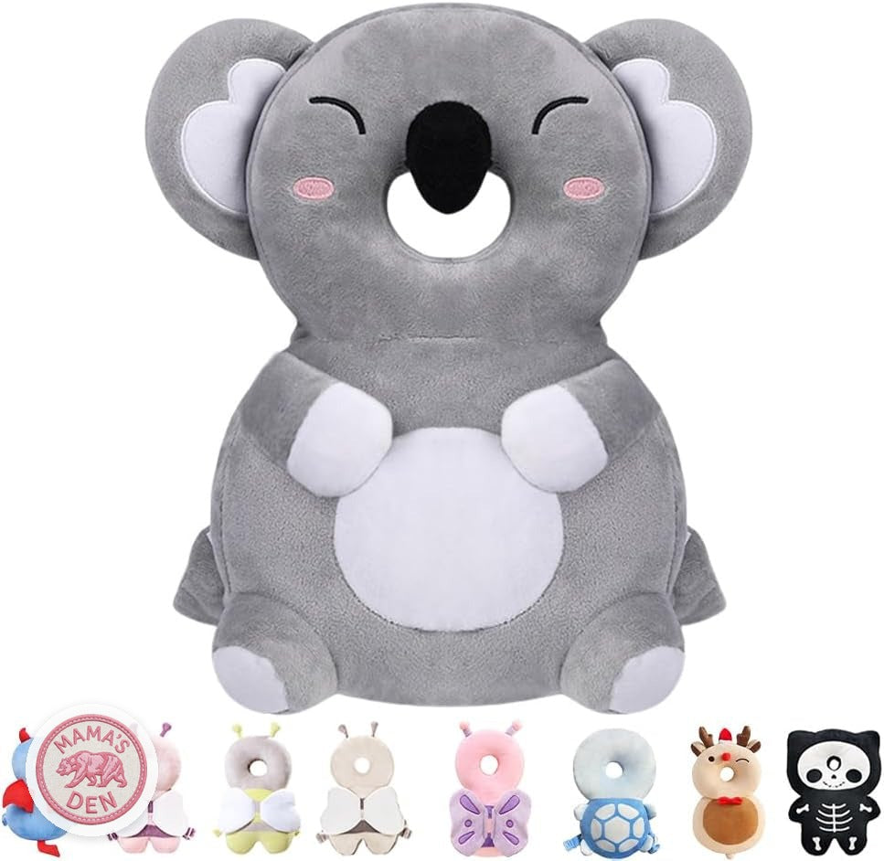 Baby head protector cushion worn as a small backpack