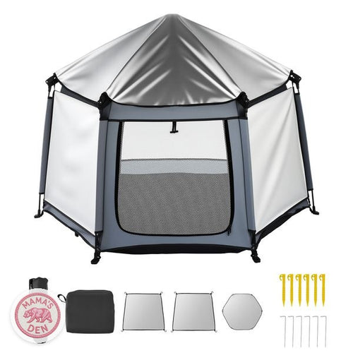 Pop-up baby playpen with canopy