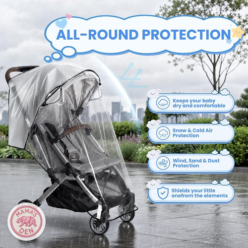 Clear stroller rain cover, view 2 of 6
