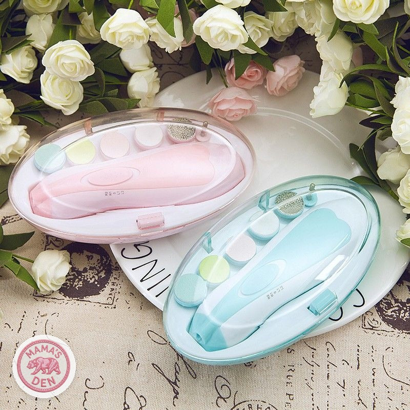 Pink and blue nail file cases with flowers